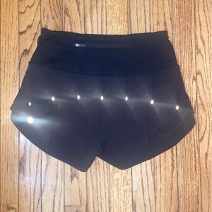Barley worn just like new highwaisted black lululemon speed up shorts size 4 2.5